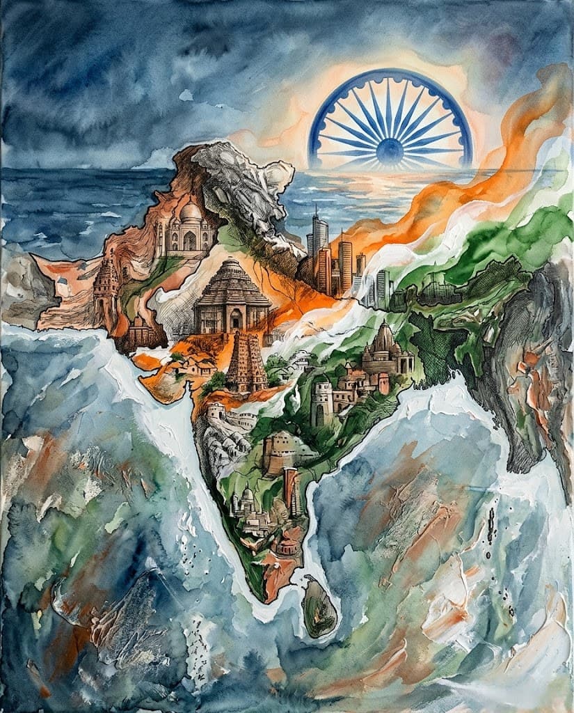 Coastline of a Free Nation — Abstract Visions art print by RP Sketches