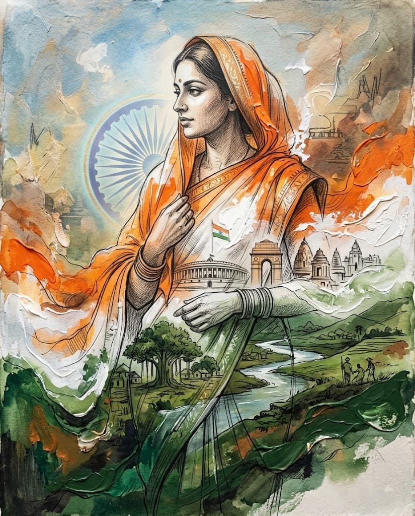 She Carries the Flag Within — Abstract Visions art print by RP Sketches